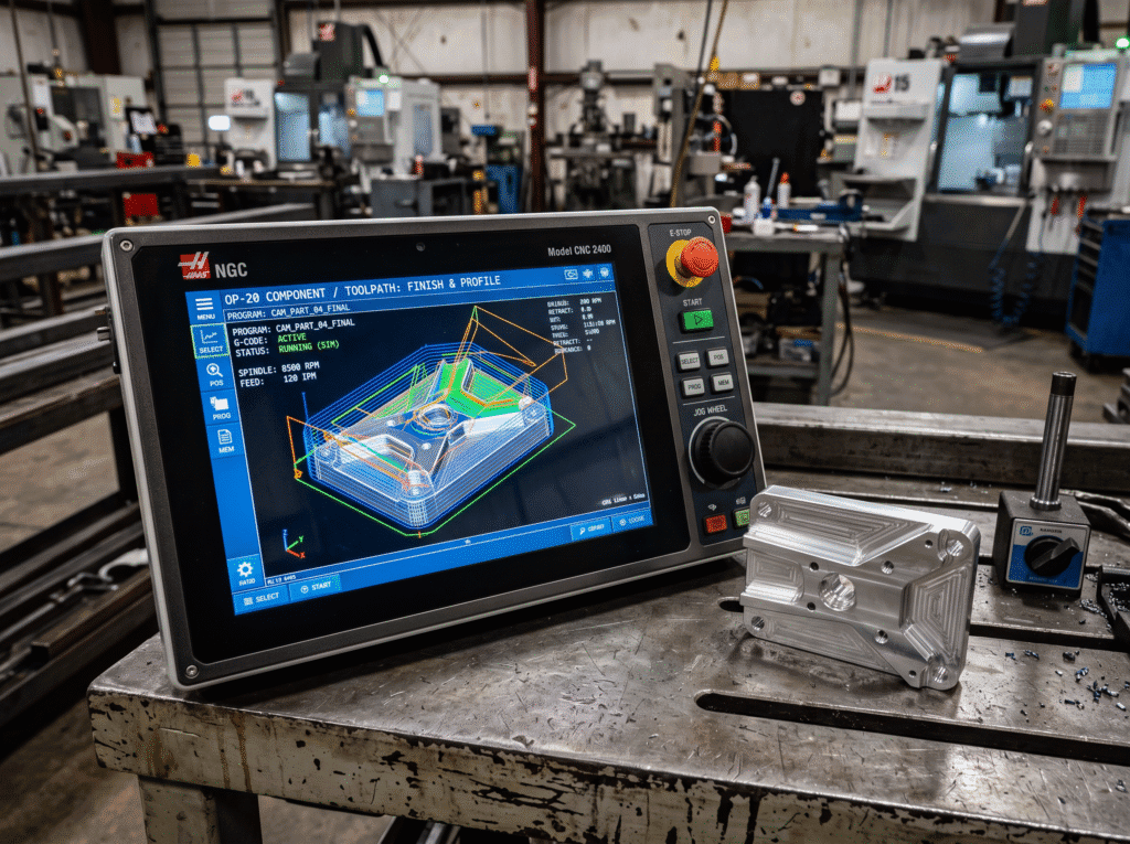 simulación de toolpath CAM en controlador CNC Fusion 360