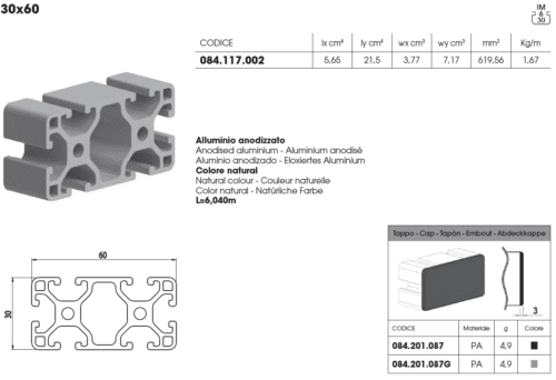 perfil tslot 3060 caracteristicas perfil tslot 3060 caracteristicas